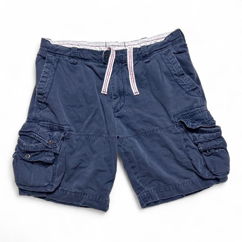 Polo Ralph Lauren 90s Vintage Navy Blue Khaki Surplus Cargo Shorts 38”